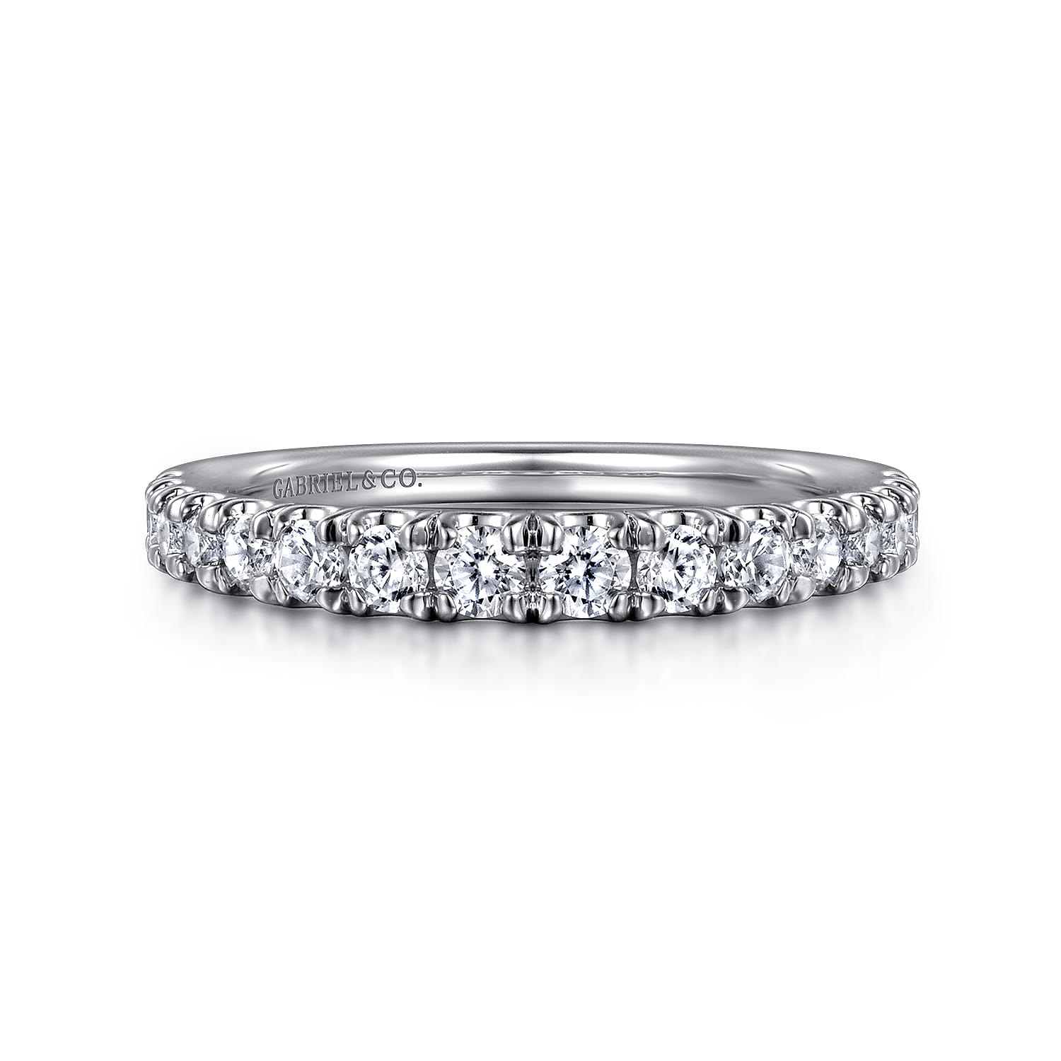 14K White Gold Diamond Matching Wedding Band - 0.43 ct - Shot 1