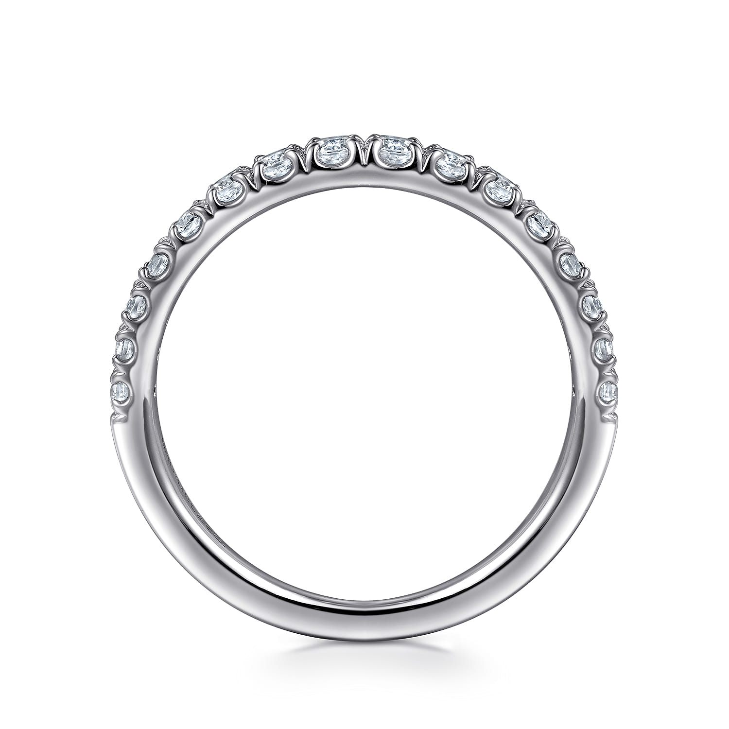 14K White Gold Diamond Matching Wedding Band - 0.43 ct - Shot 2