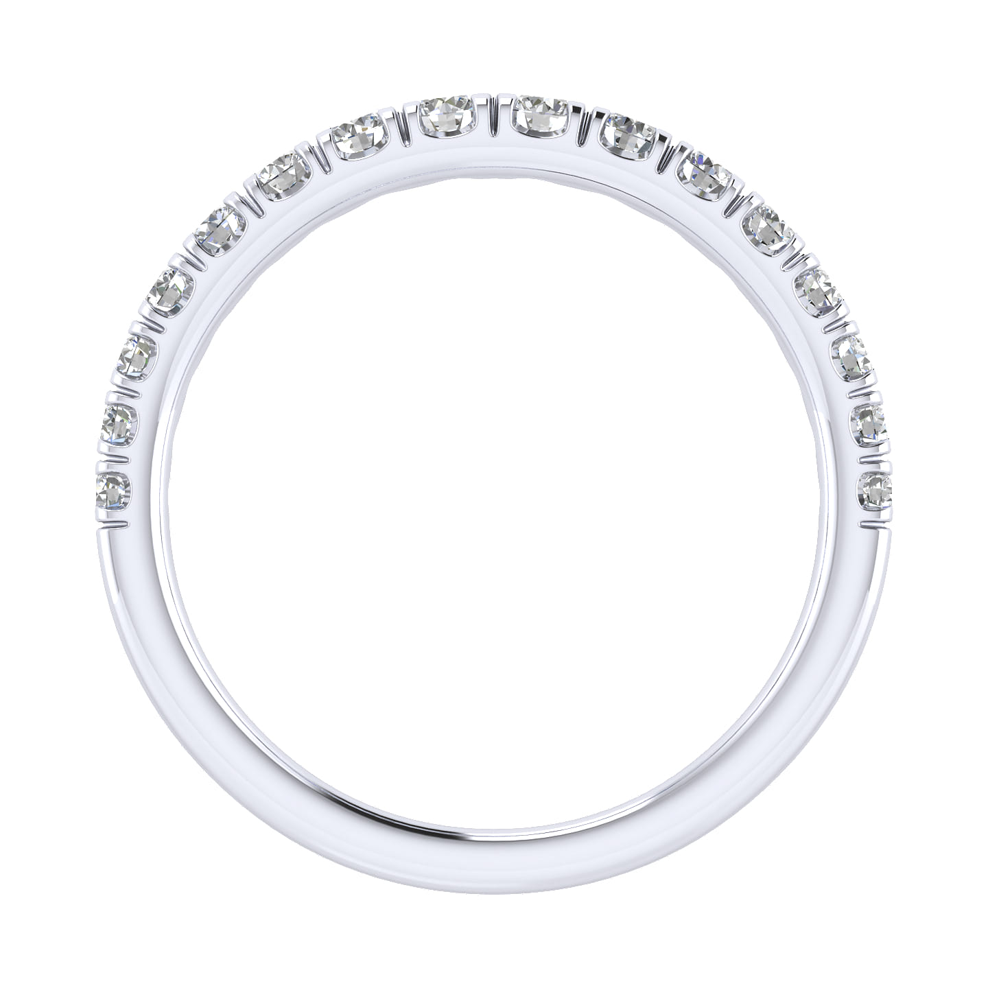 14K White Gold Diamond Matching Wedding Band - 0.43 ct - Shot 2