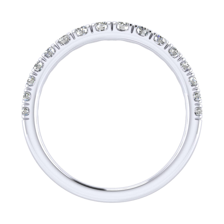 14K White Gold Diamond Matching Wedding Band - 0.43 ct - Shot 2