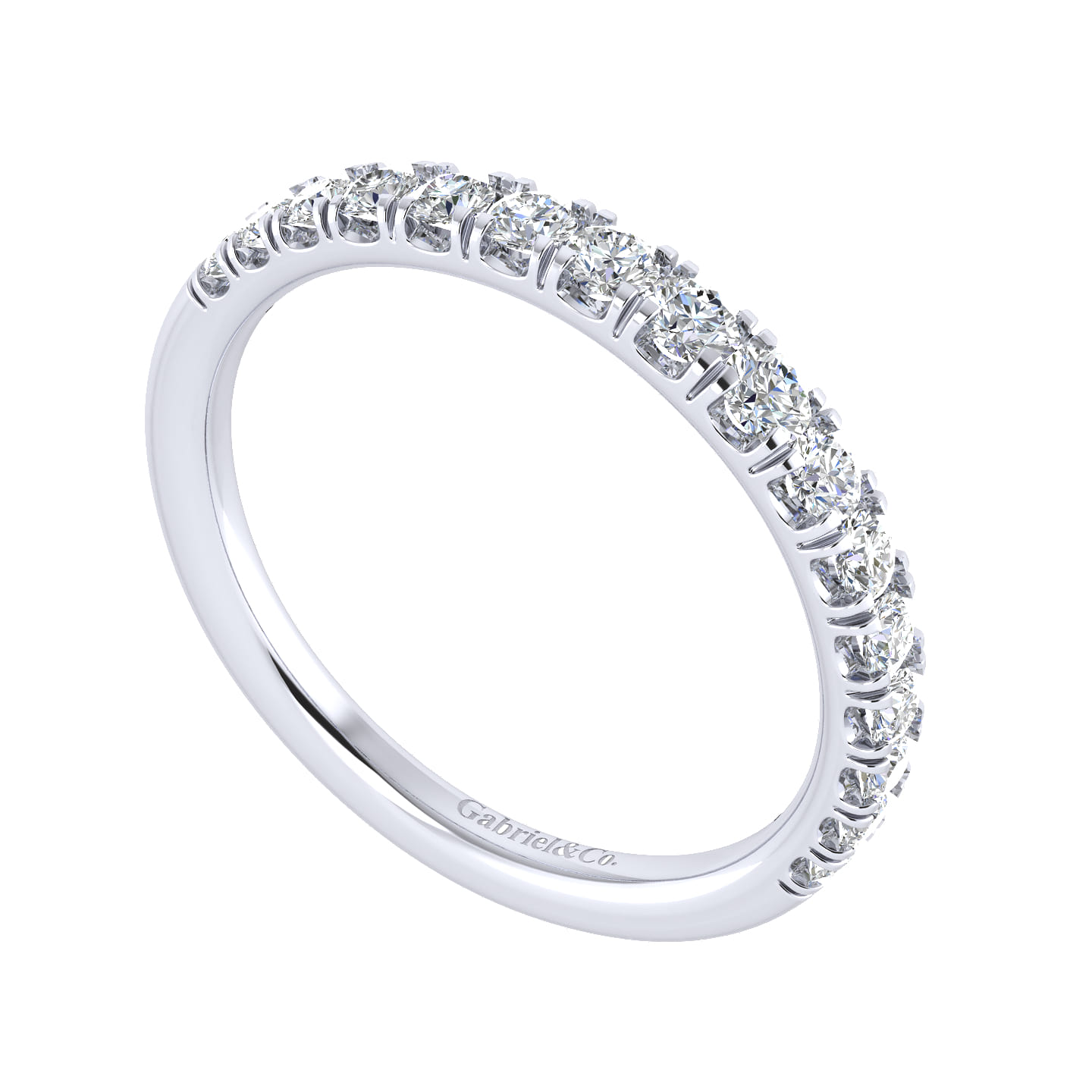 14K White Gold Diamond Matching Wedding Band - 0.43 ct - Shot 3