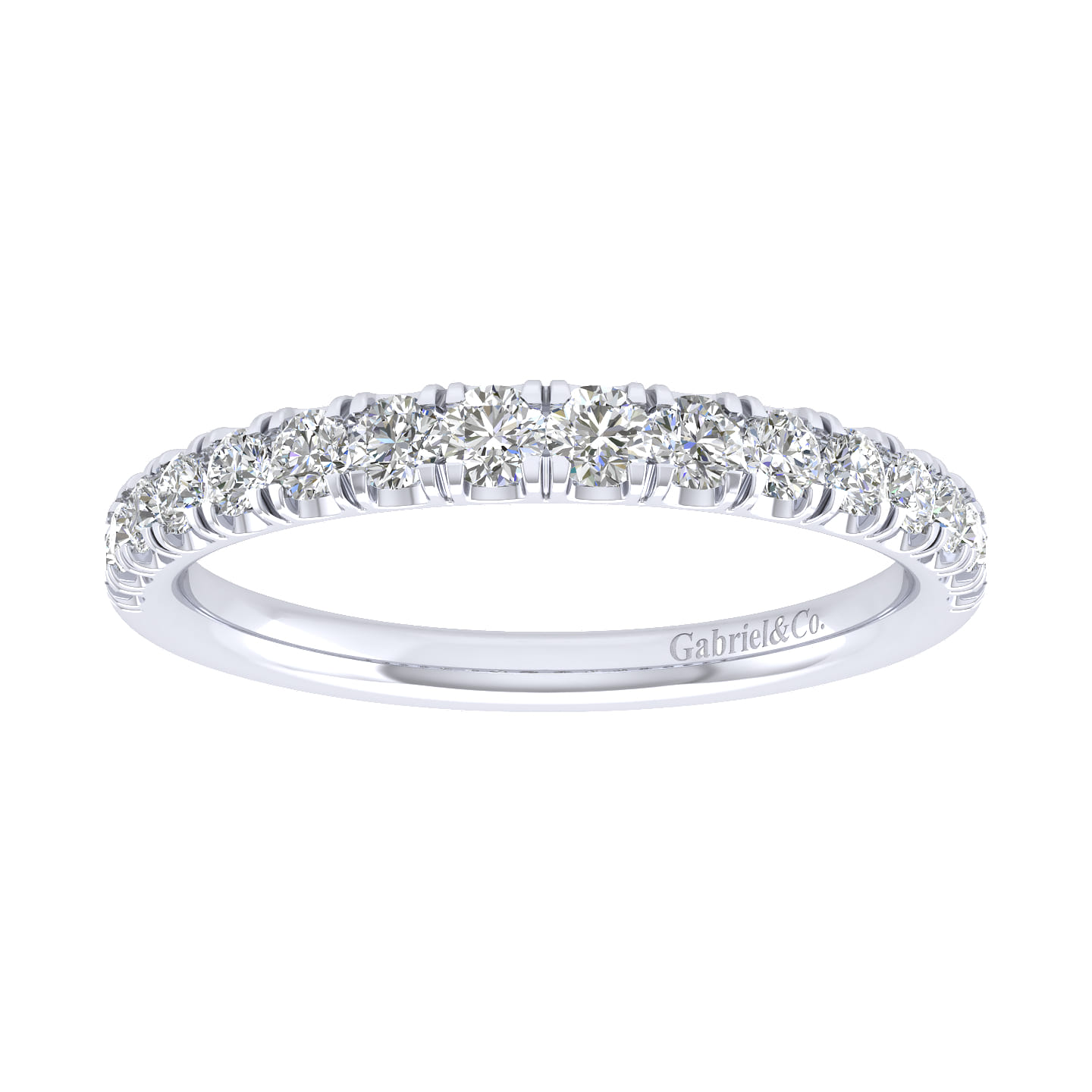 14K White Gold Diamond Matching Wedding Band - 0.43 ct - Shot 4