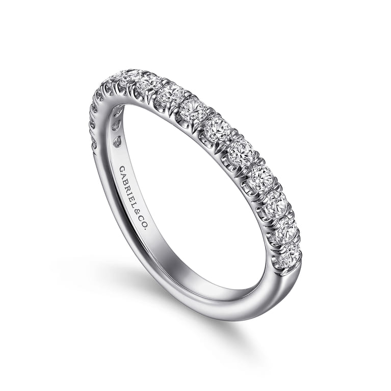 14K White Gold Diamond Matching Wedding Band - 0.57 ct - Shot 3