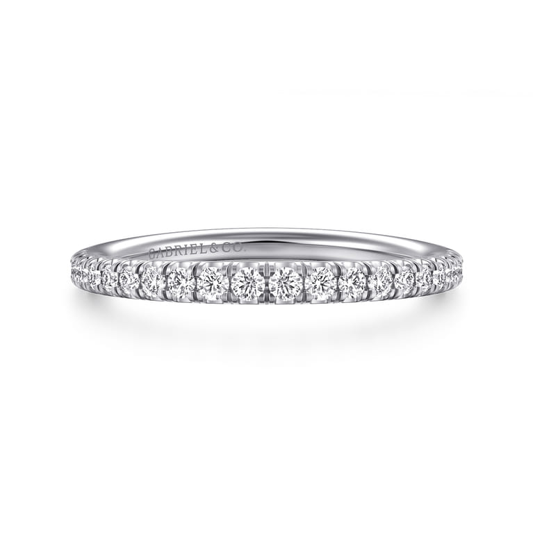 14K White Gold Diamond Matching Wedding Band - 0.3 ct - Shot 1