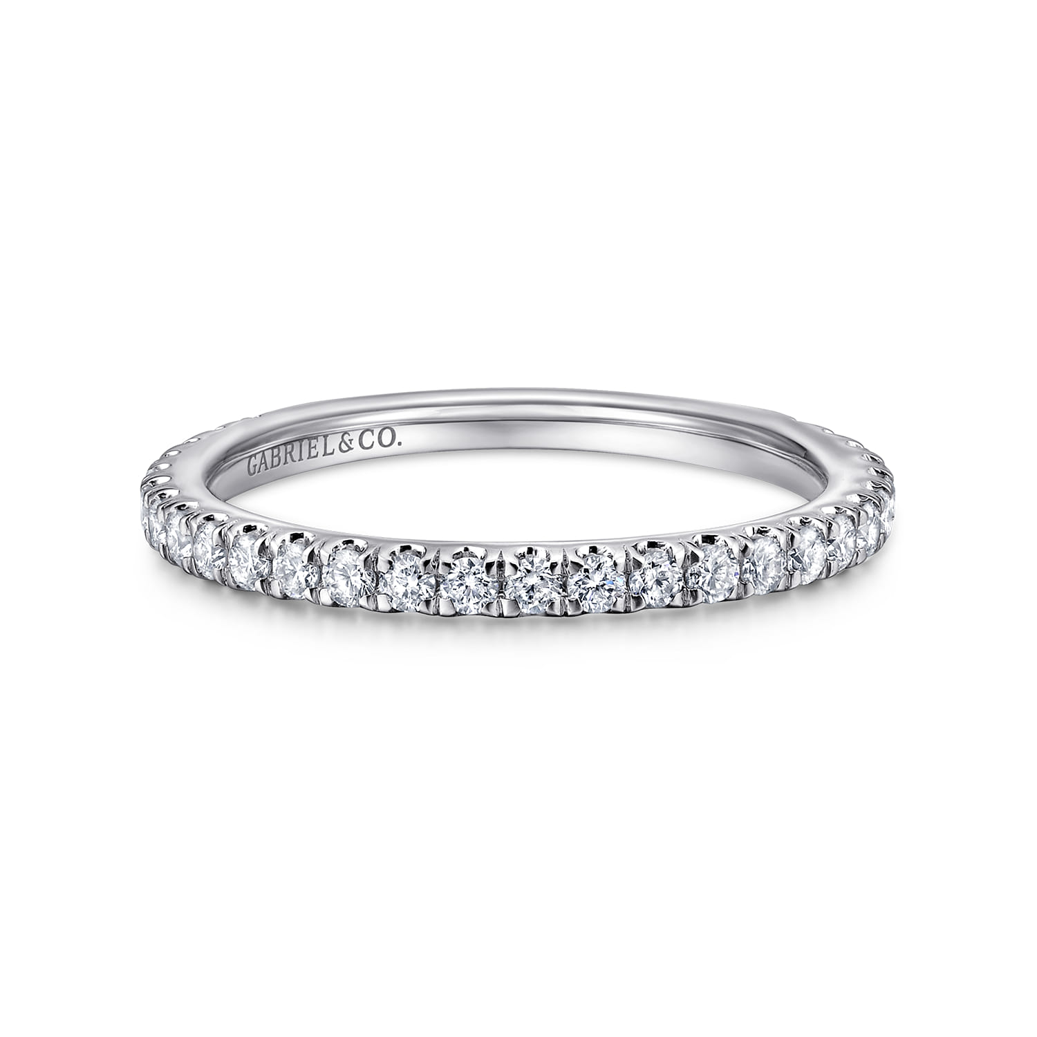 14K White Gold Diamond Matching Wedding Band - 0.42 ct - Shot 1