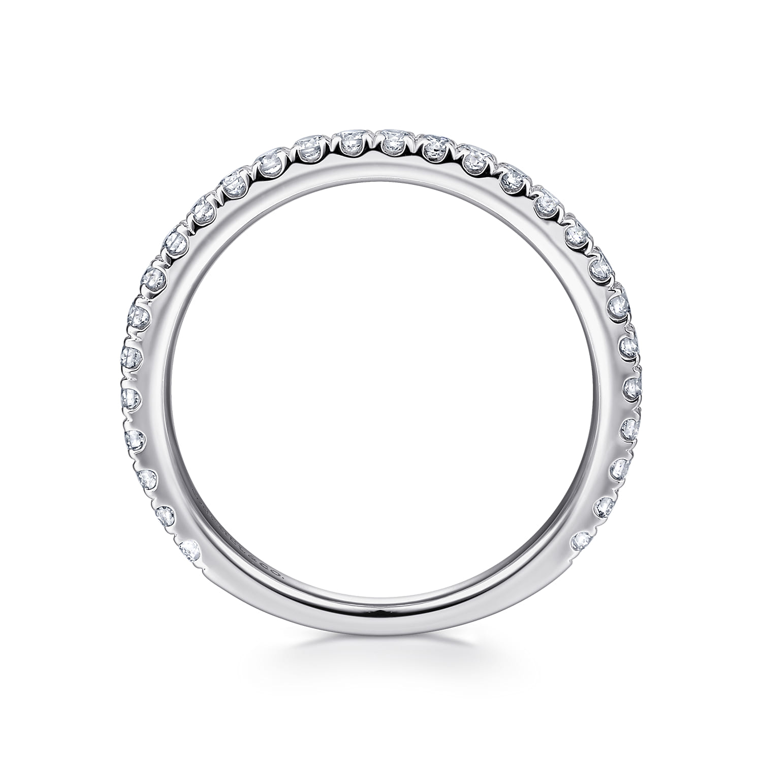 14K White Gold Diamond Matching Wedding Band - 0.42 ct - Shot 2