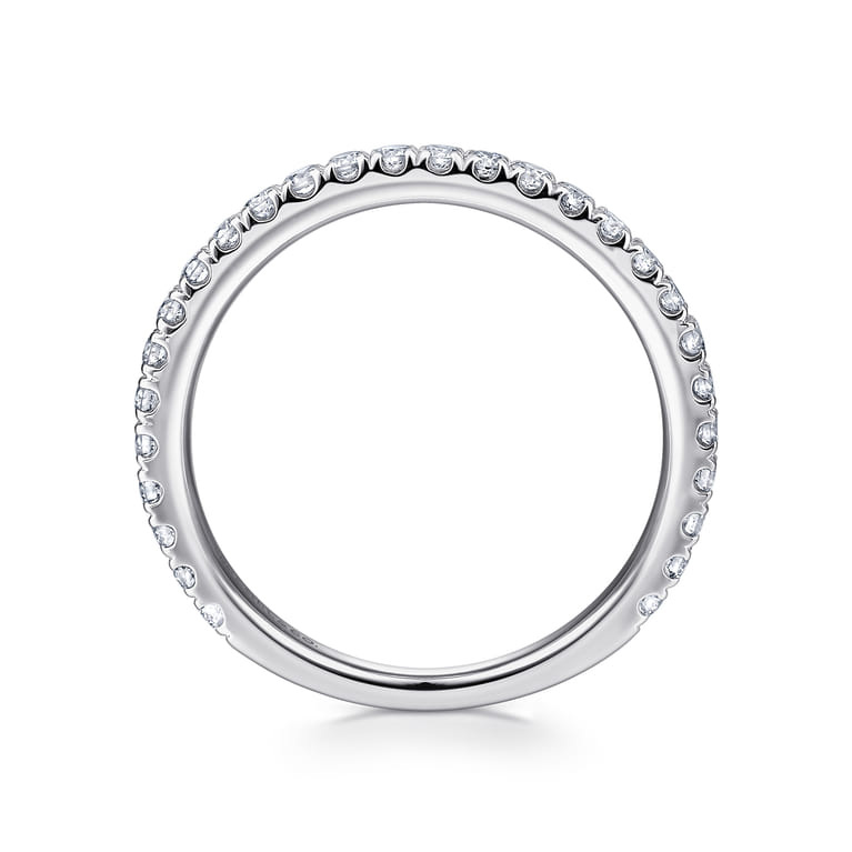 14K White Gold Diamond Matching Wedding Band - 0.42 ct - Shot 2