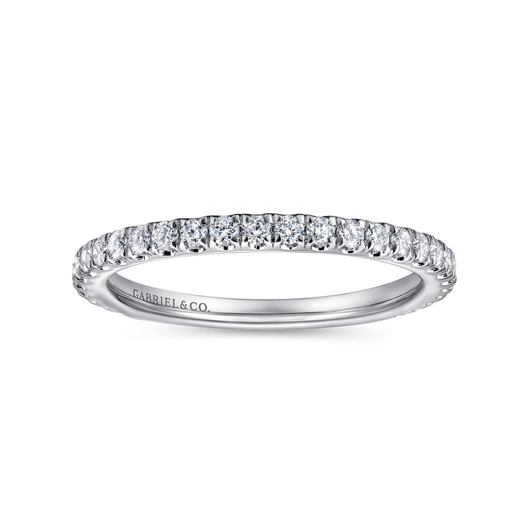 14K White Gold Diamond Matching Wedding Band - 0.42 ct - Shot 5