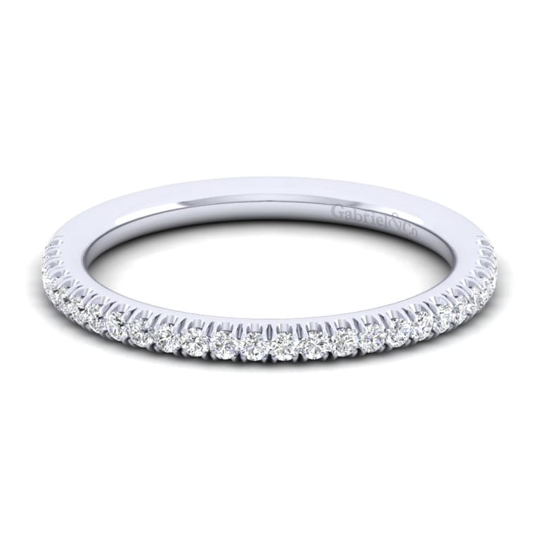14K White Gold Diamond Matching Wedding Band - 0.19 ct - Shot 1