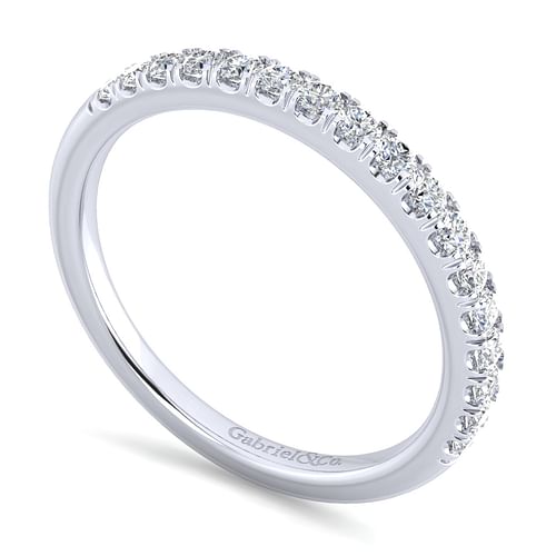 14K White Gold Diamond Matching Wedding Band - 0.33 ct - Shot 3