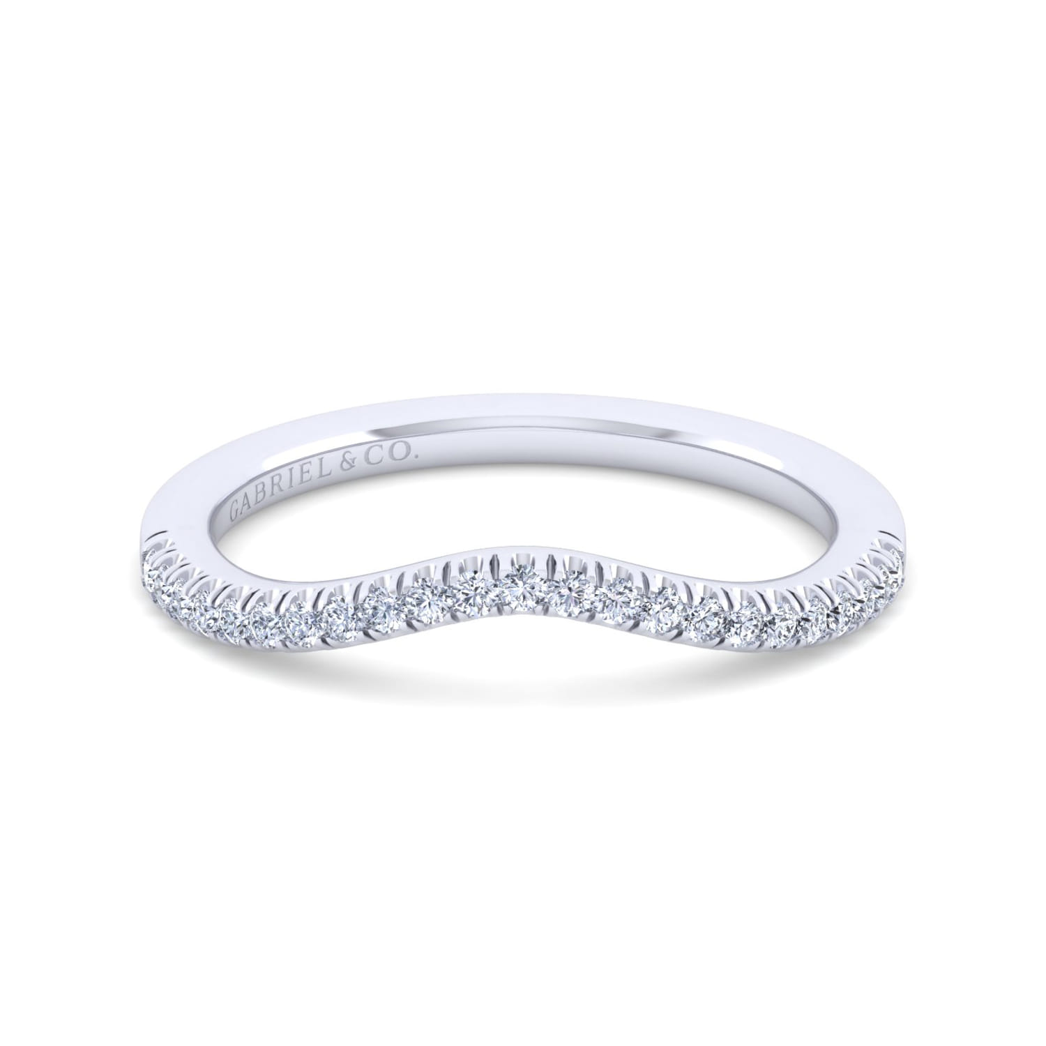 14K White Gold Diamond Matching Wedding Band - 0.15 ct - Shot 1