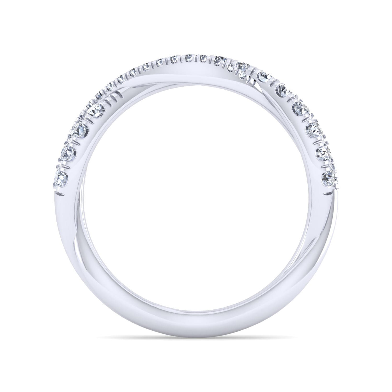 14K White Gold Diamond Matching Wedding Band - 0.4 ct - Shot 2