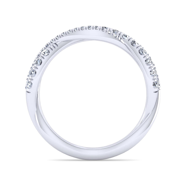 14K White Gold Diamond Matching Wedding Band - 0.4 ct - Shot 2