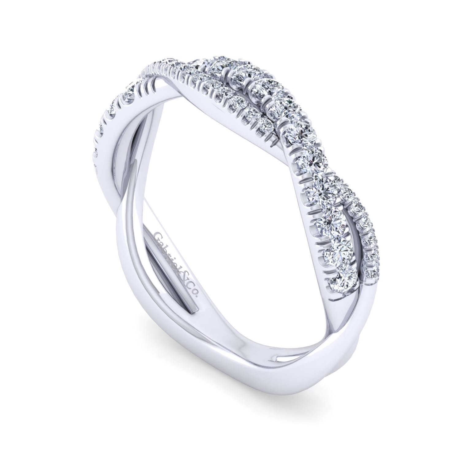 14K White Gold Diamond Matching Wedding Band - 0.4 ct - Shot 3