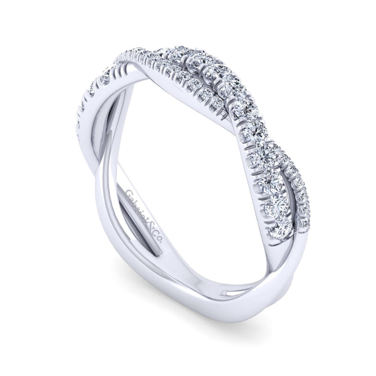 14K White Gold Diamond Matching Wedding Band - 0.4 ct - Shot 3
