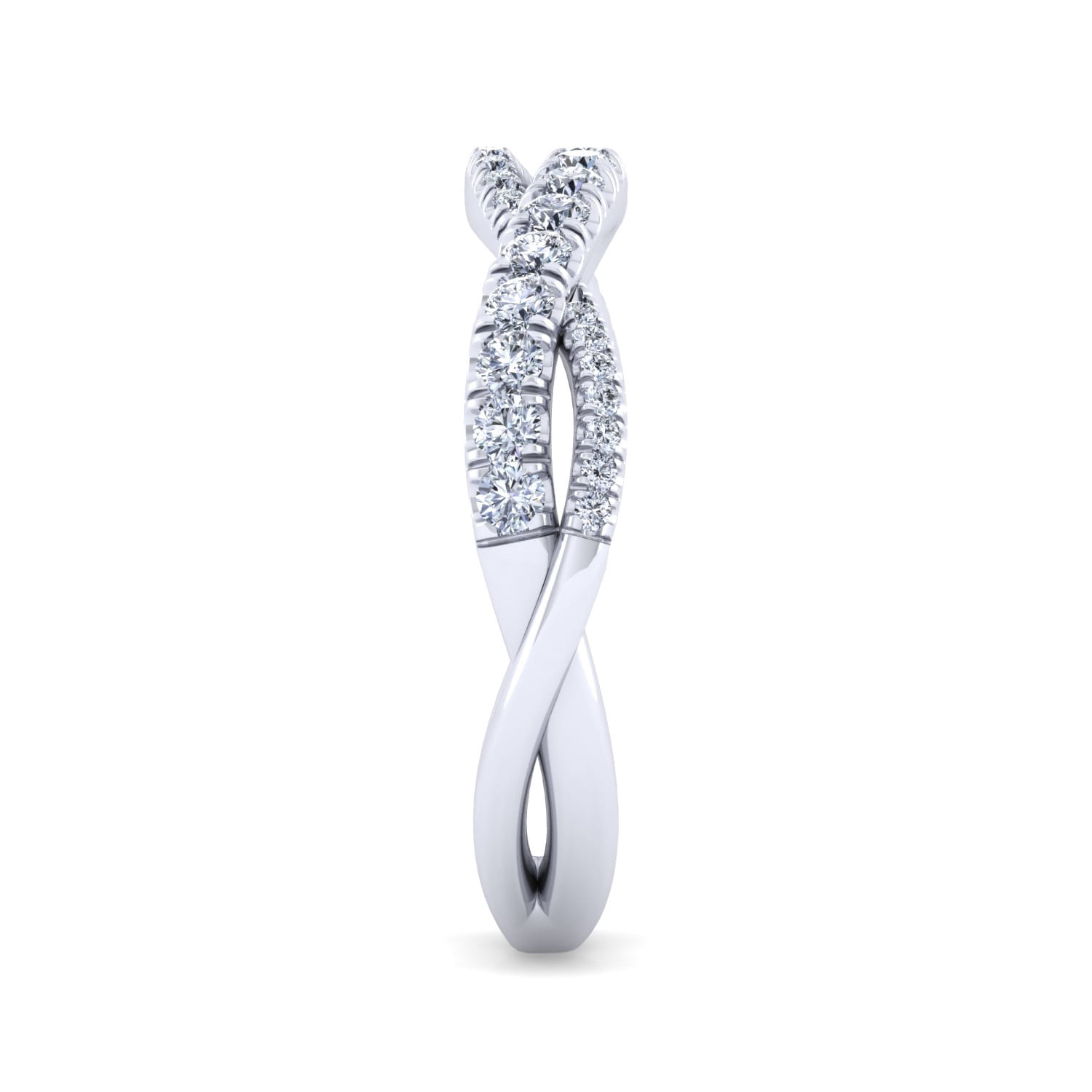 14K White Gold Diamond Matching Wedding Band - 0.4 ct - Shot 5