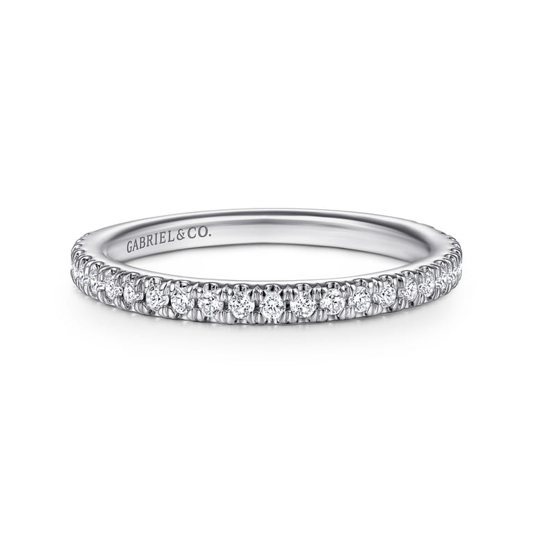 14K White Gold Diamond Matching Wedding Band - 0.3 ct - Shot 1