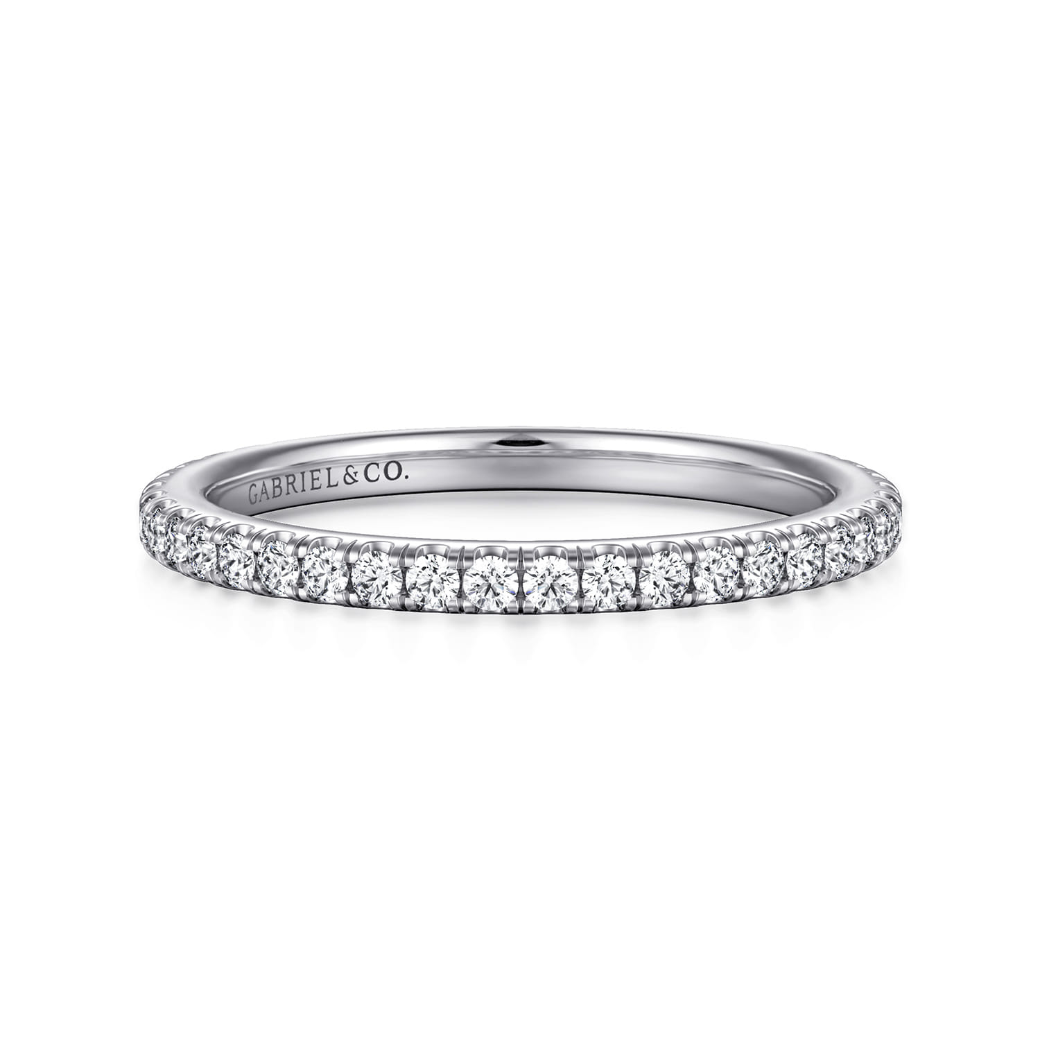 14K White Gold Diamond Matching Wedding Band - 0.35 ct - Shot 1