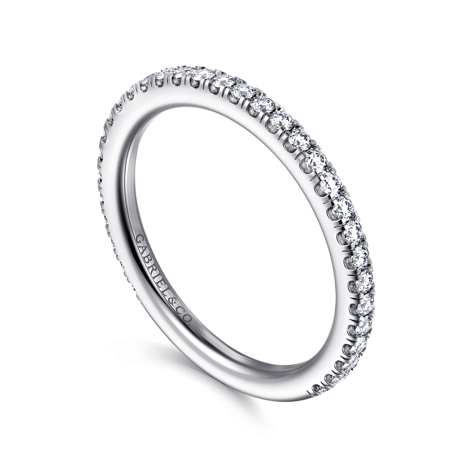 14K White Gold Diamond Matching Wedding Band - 0.35 ct - Shot 3