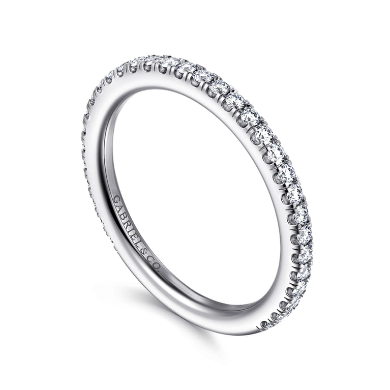 14K White Gold Diamond Matching Wedding Band - 0.35 ct - Shot 3