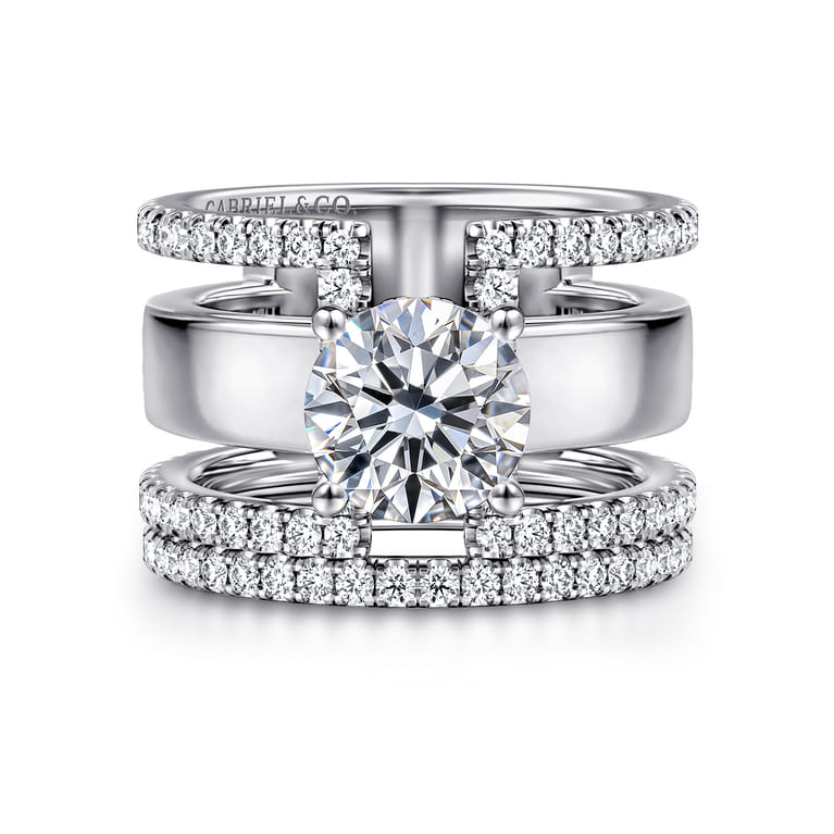 14K White Gold Diamond Matching Wedding Band - 0.35 ct - Shot 4