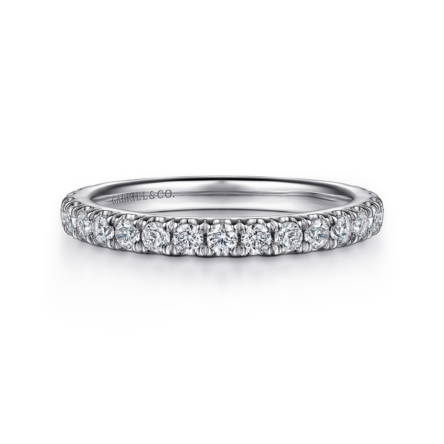 14K White Gold Diamond Matching Wedding Band - 0.6 ct - Shot 1