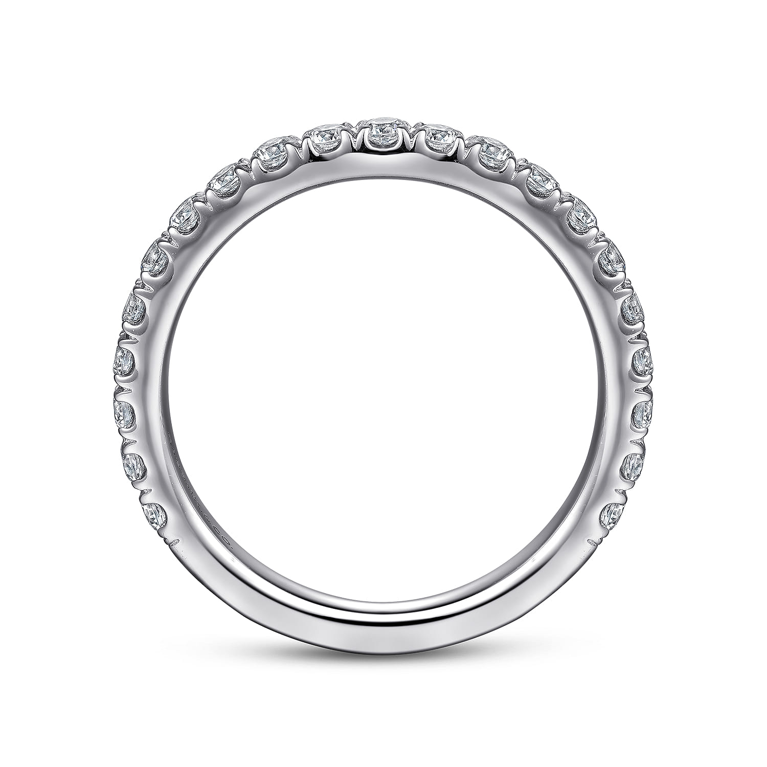 14K White Gold Diamond Matching Wedding Band - 0.6 ct - Shot 2