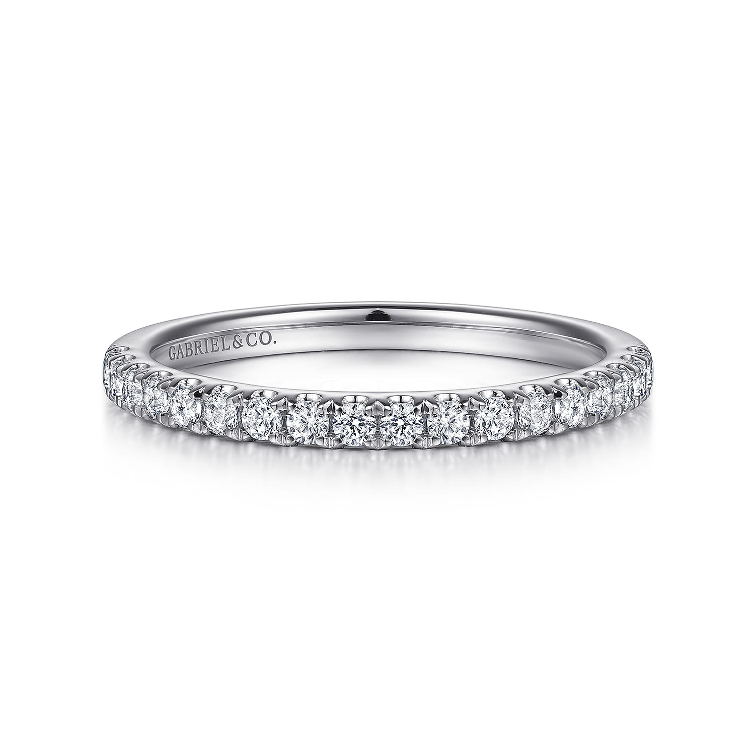 14K White Gold Diamond Matching Wedding Band - Shot 1