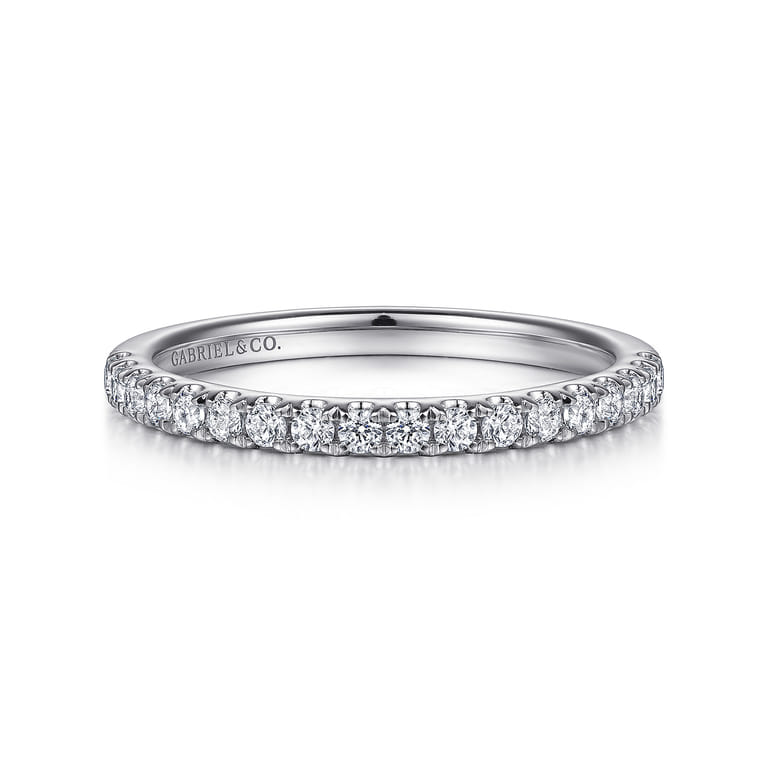 14K White Gold Diamond Matching Wedding Band - Shot 1