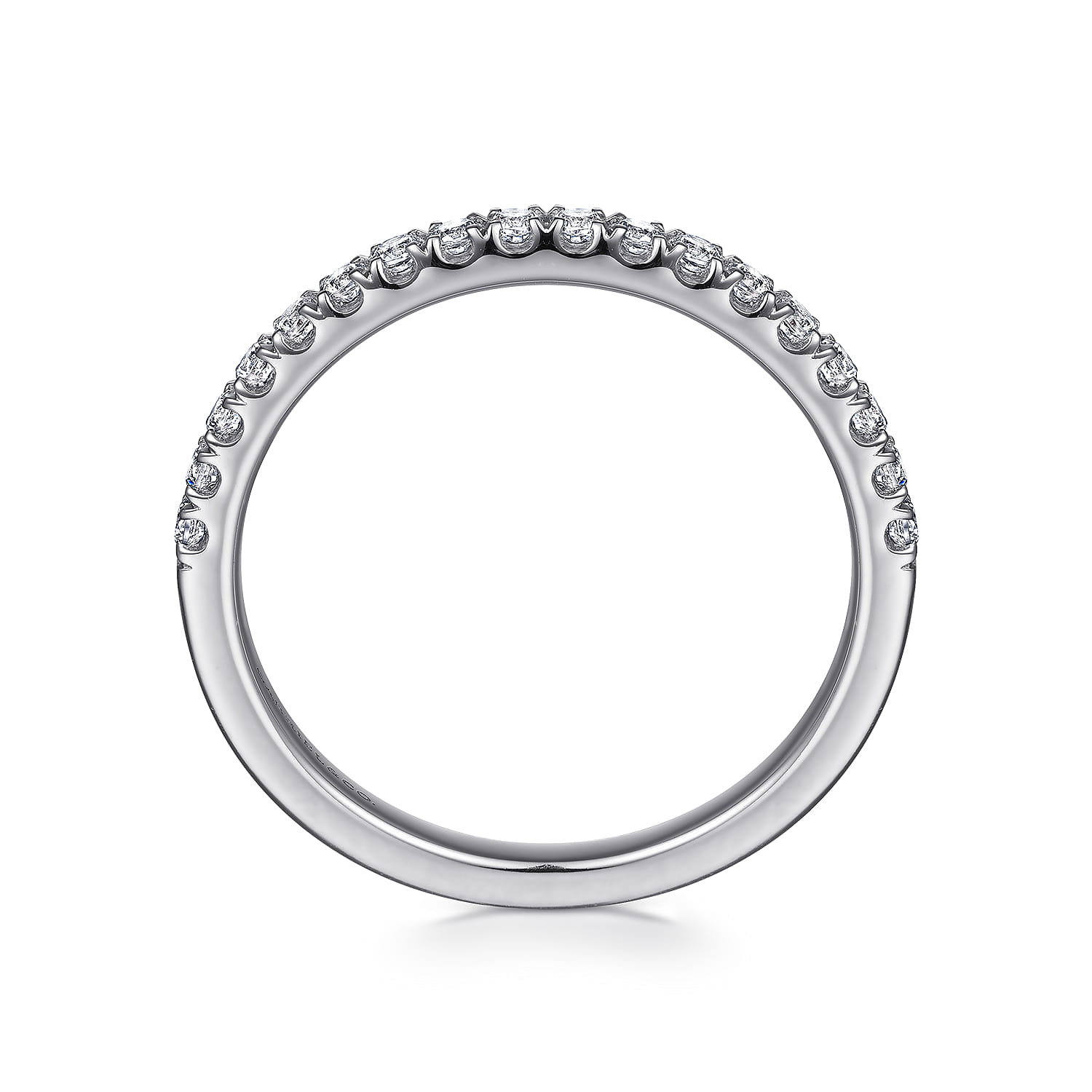 14K White Gold Diamond Matching Wedding Band - Shot 2