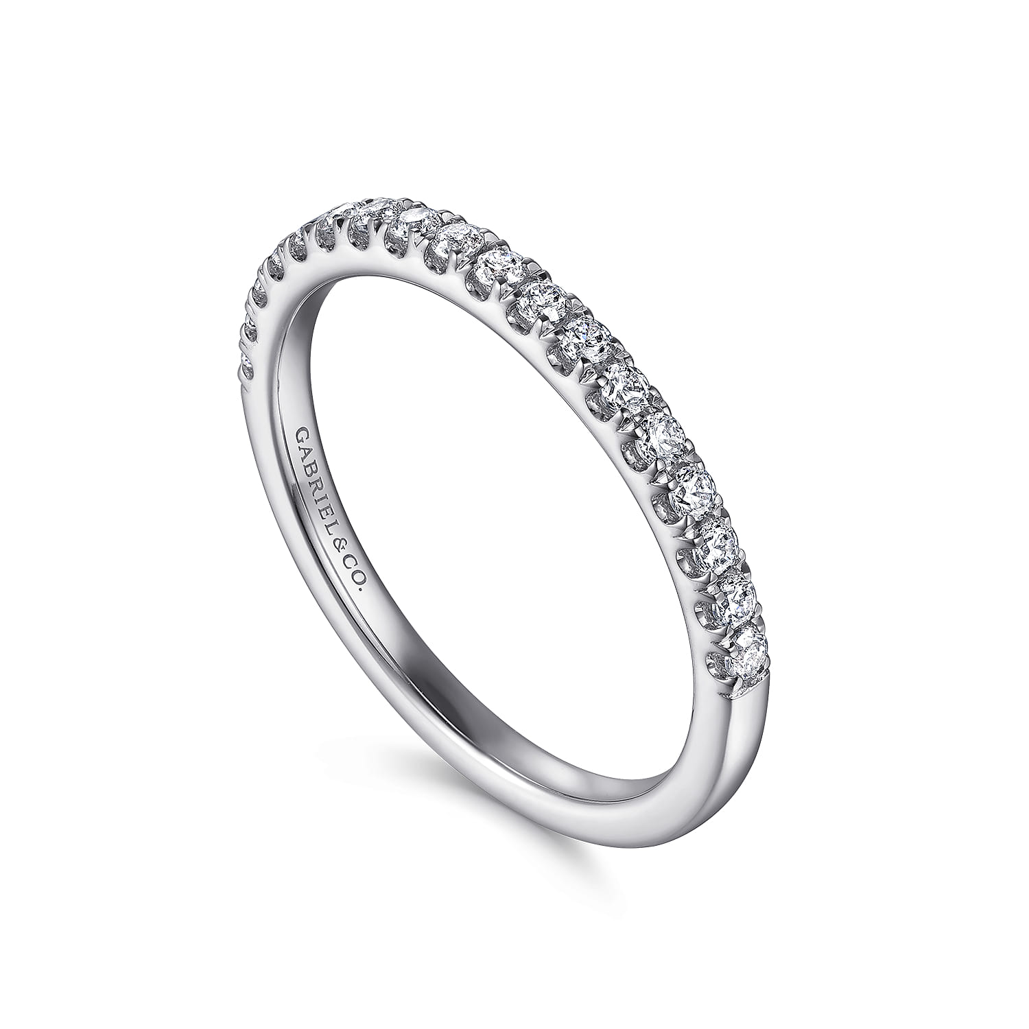 14K White Gold Diamond Matching Wedding Band - Shot 3