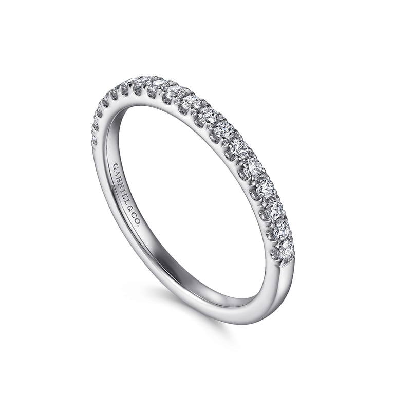 14K White Gold Diamond Matching Wedding Band - Shot 3