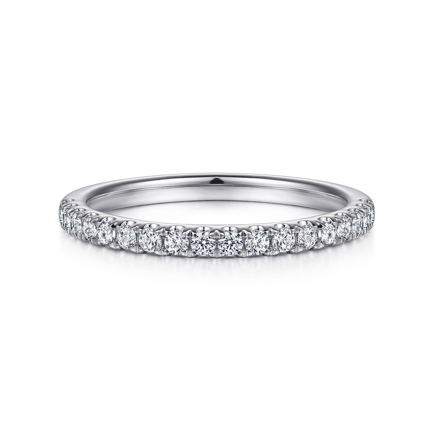 14K White Gold Diamond Matching Wedding Band - 0.26 ct - Shot 1