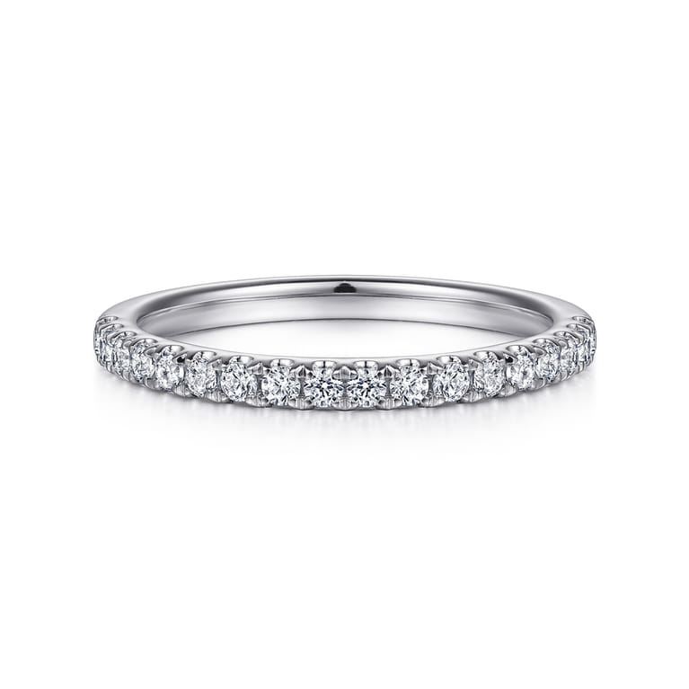 14K White Gold Diamond Matching Wedding Band - 0.26 ct - Shot 1