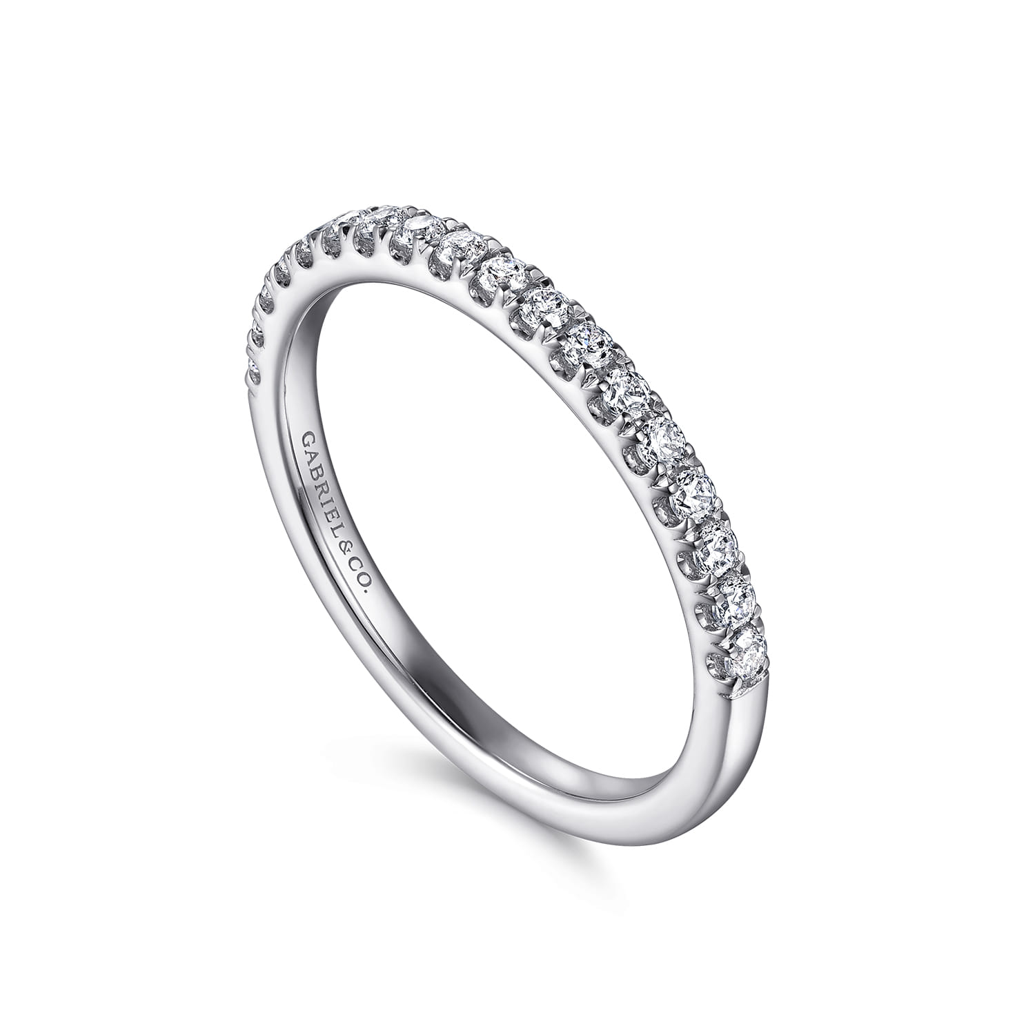 14K White Gold Diamond Matching Wedding Band - 0.26 ct - Shot 3