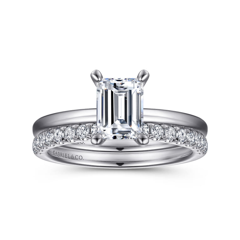 14K White Gold Diamond Matching Wedding Band - 0.26 ct - Shot 4