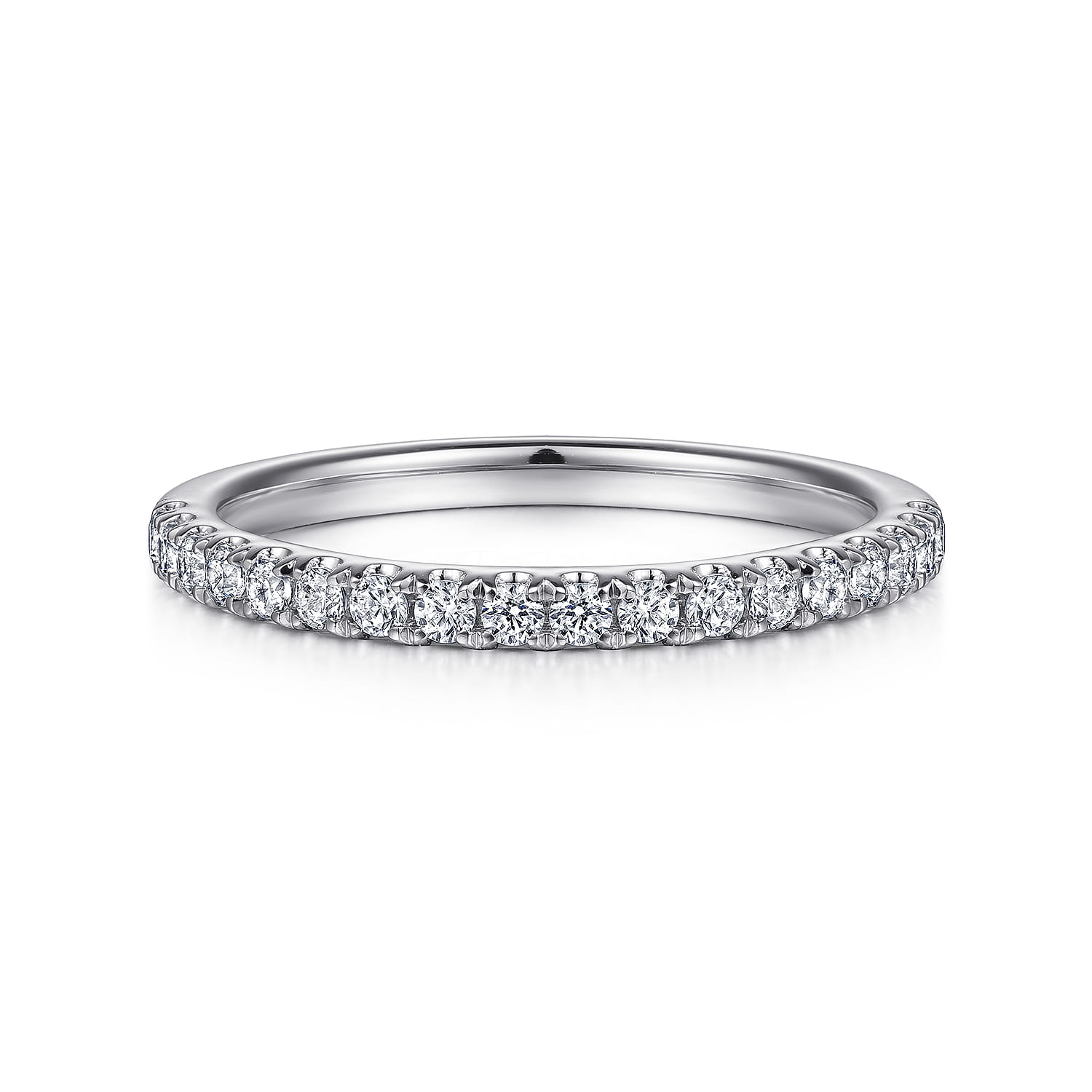 14K White Gold Diamond Matching Wedding Band - 0.26 ct - Shot 1
