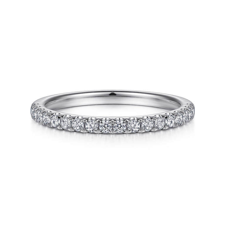 14K White Gold Diamond Matching Wedding Band - 0.26 ct - Shot 1