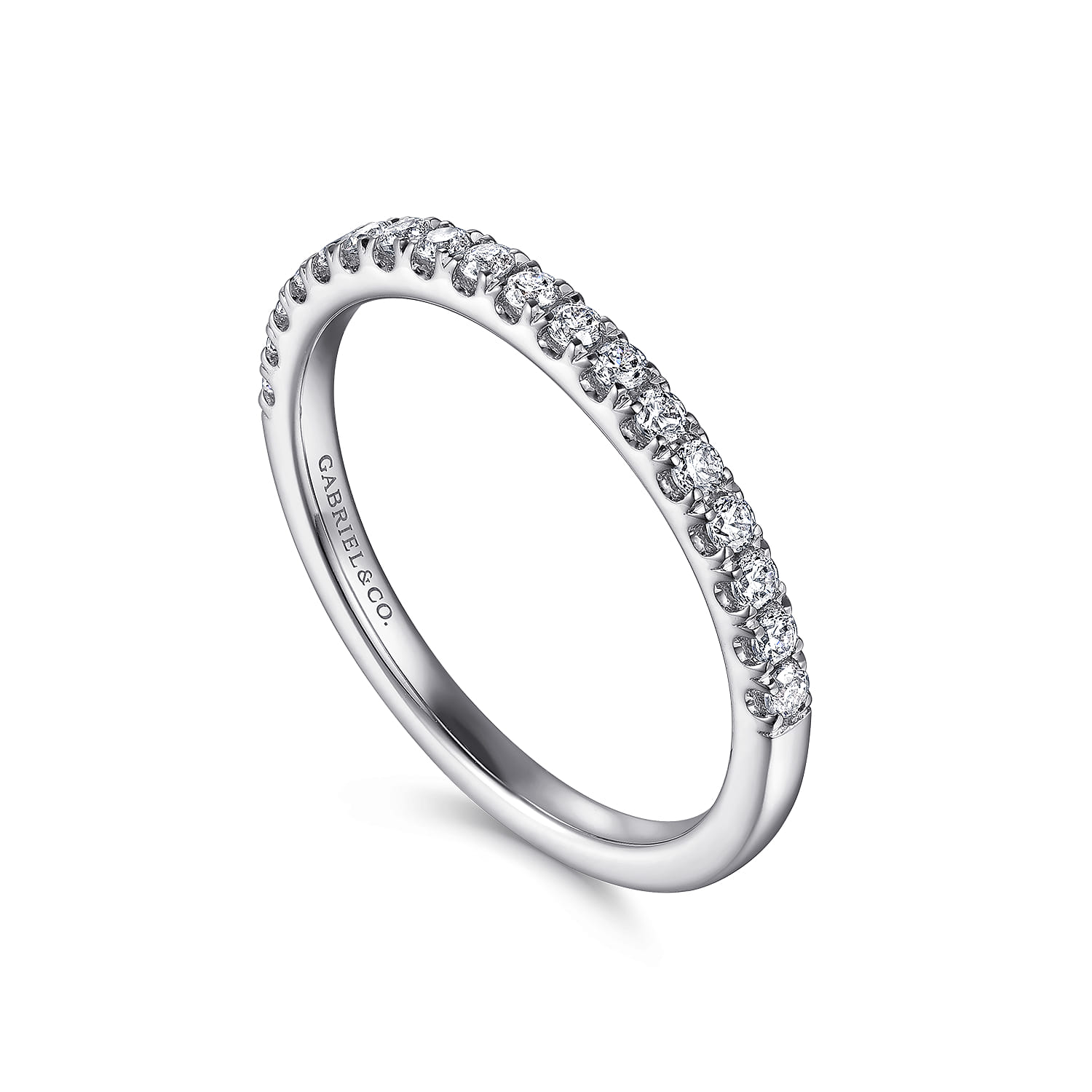 14K White Gold Diamond Matching Wedding Band - 0.26 ct - Shot 3