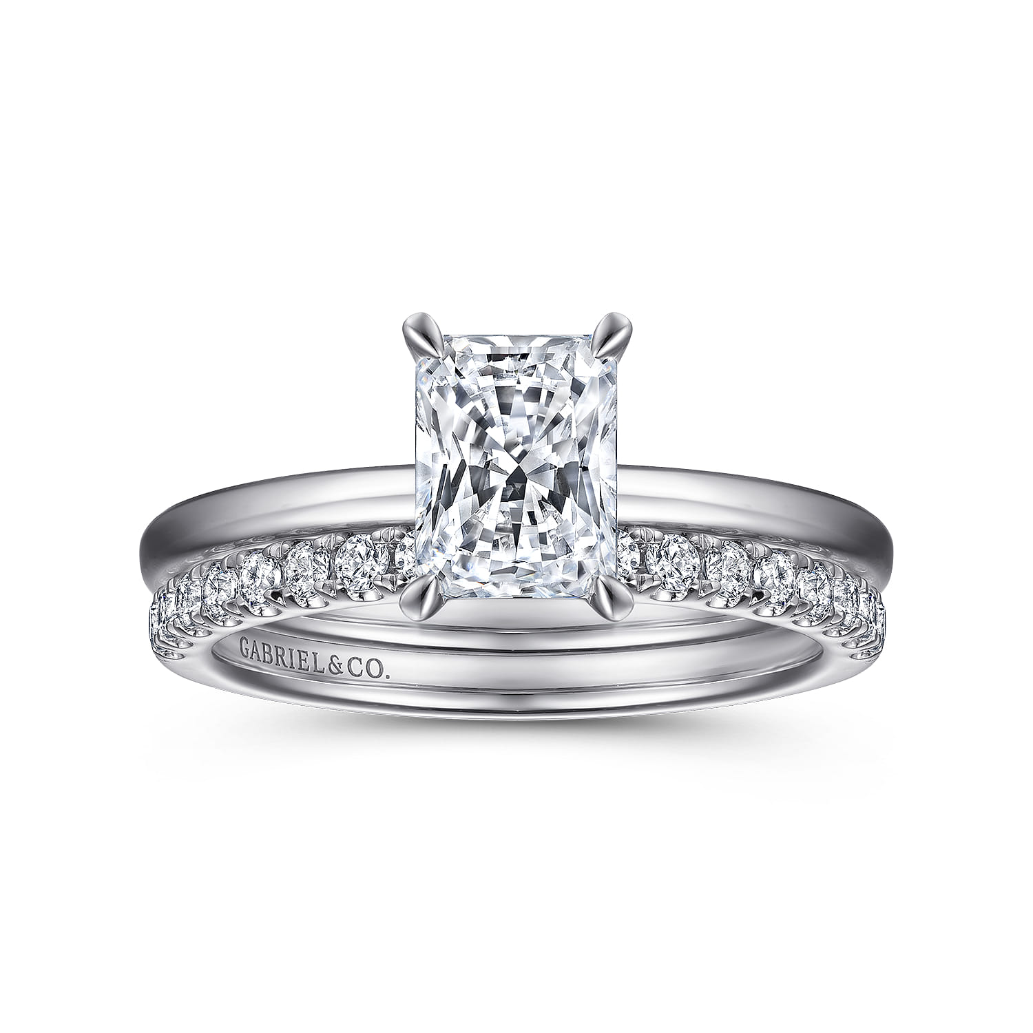 14K White Gold Diamond Matching Wedding Band - 0.26 ct - Shot 4