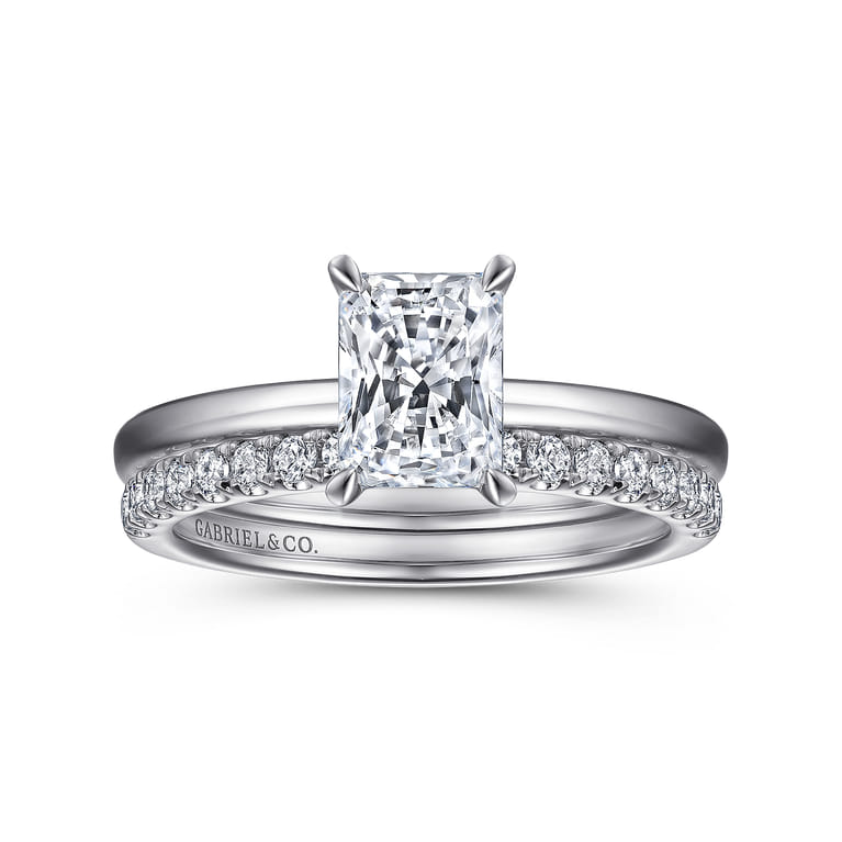 14K White Gold Diamond Matching Wedding Band - 0.26 ct - Shot 4