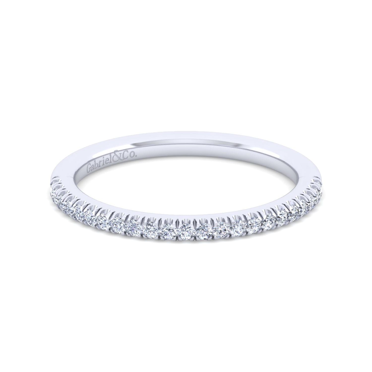14K White Gold Diamond Matching Wedding Band - 0.15 ct - Shot 1