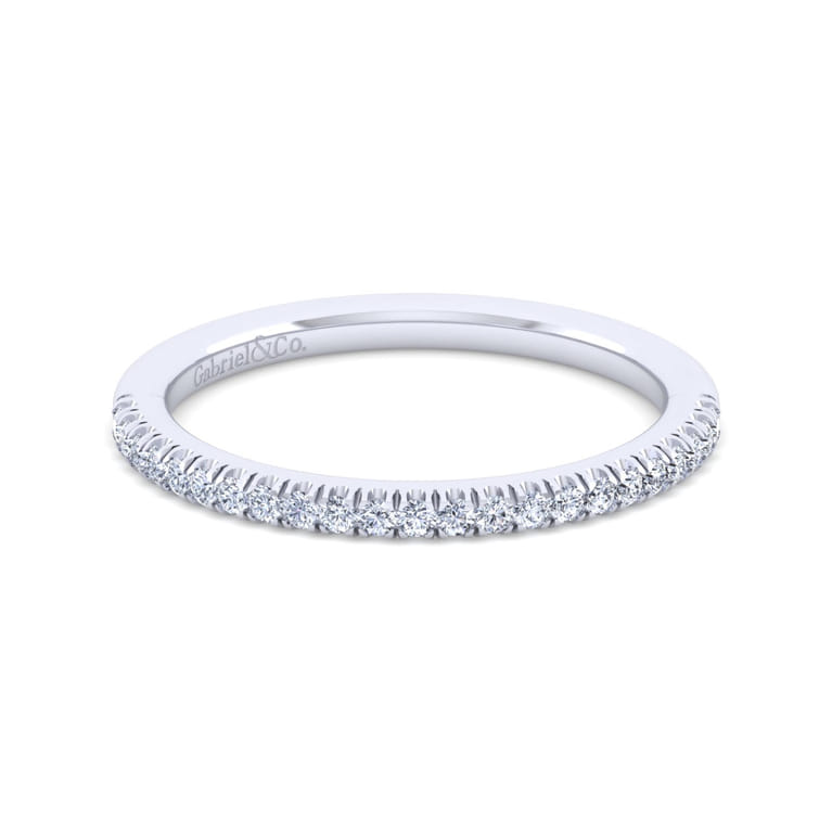 14K White Gold Diamond Matching Wedding Band - 0.15 ct - Shot 1