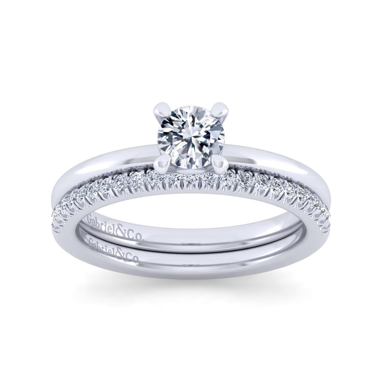 14K White Gold Diamond Matching Wedding Band - 0.15 ct - Shot 4