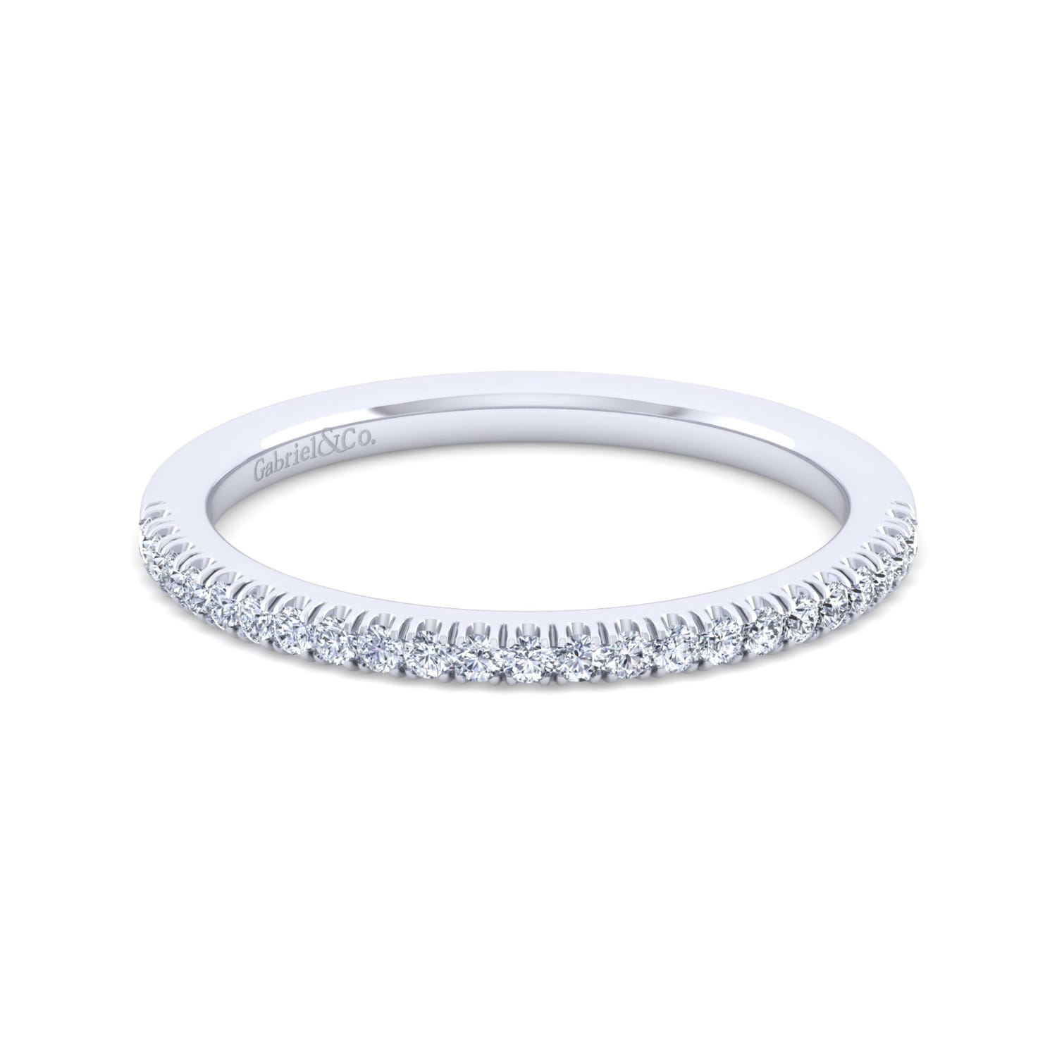 14K White Gold Diamond Matching Wedding Band - 0.15 ct - Shot 1