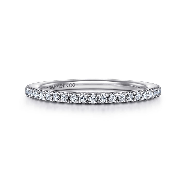 14K White Gold Diamond Matching Wedding Band - 0.21 ct - Shot 1