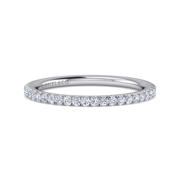 14K White Gold Diamond Matching Wedding Band - 0.27 ct - Shot 1