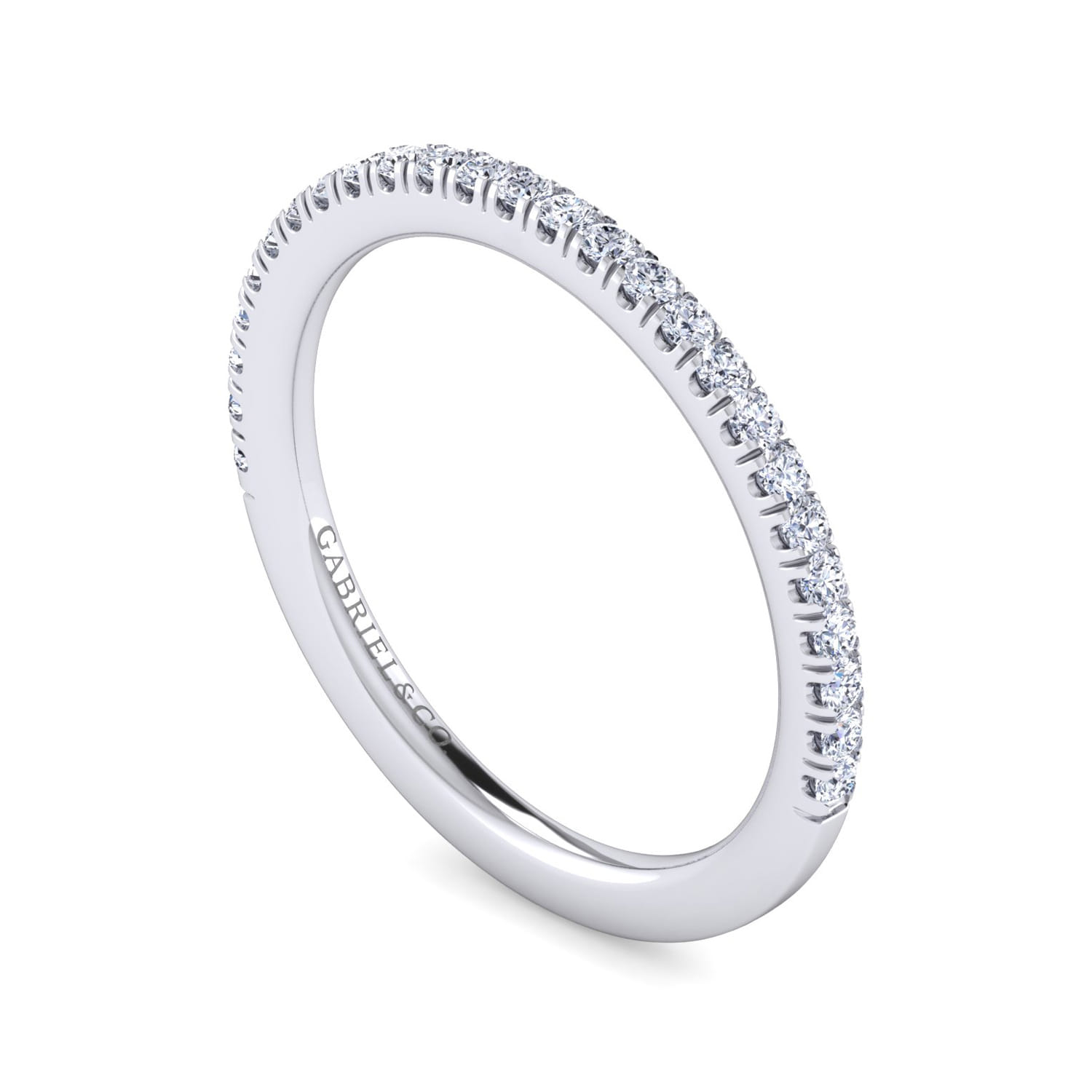 14K White Gold Diamond Matching Wedding Band - 0.27 ct - Shot 3
