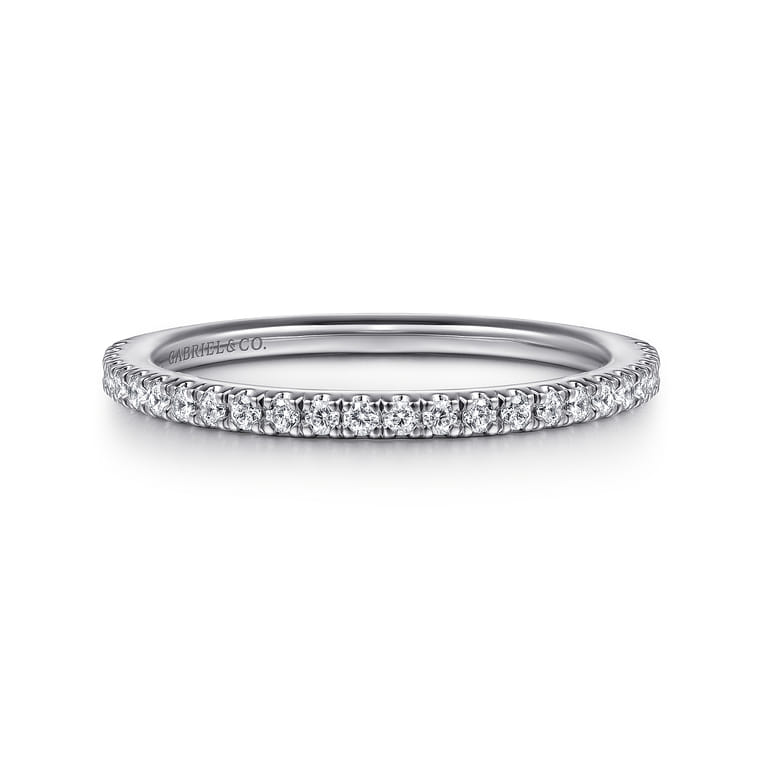 14K White Gold Diamond Matching Wedding Band - 0.21 ct - Shot 1