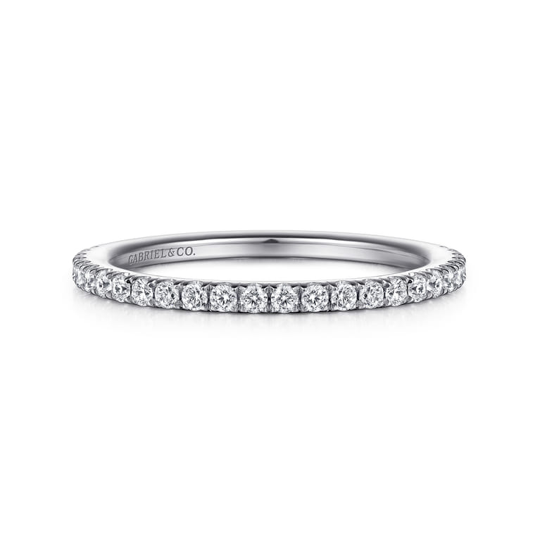 14K White Gold Diamond Matching Wedding Band - 0.27 ct - Shot 1